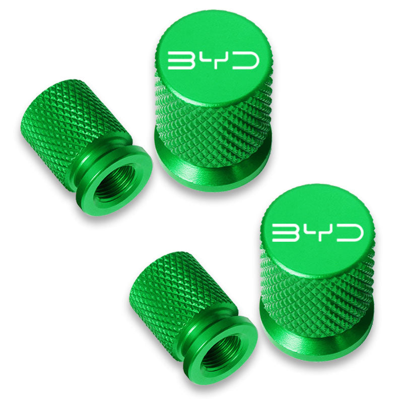 Car Accessories 4pcs Aluminum Car Wheel Tire Valve Cap Covers For BYD