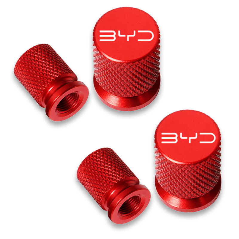 Car Accessories 4pcs Aluminum Car Wheel Tire Valve Cap Covers For BYD