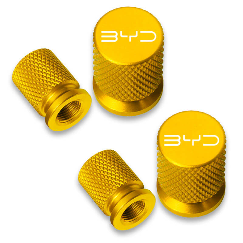 Car Accessories 4pcs Aluminum Car Wheel Tire Valve Cap Covers For BYD