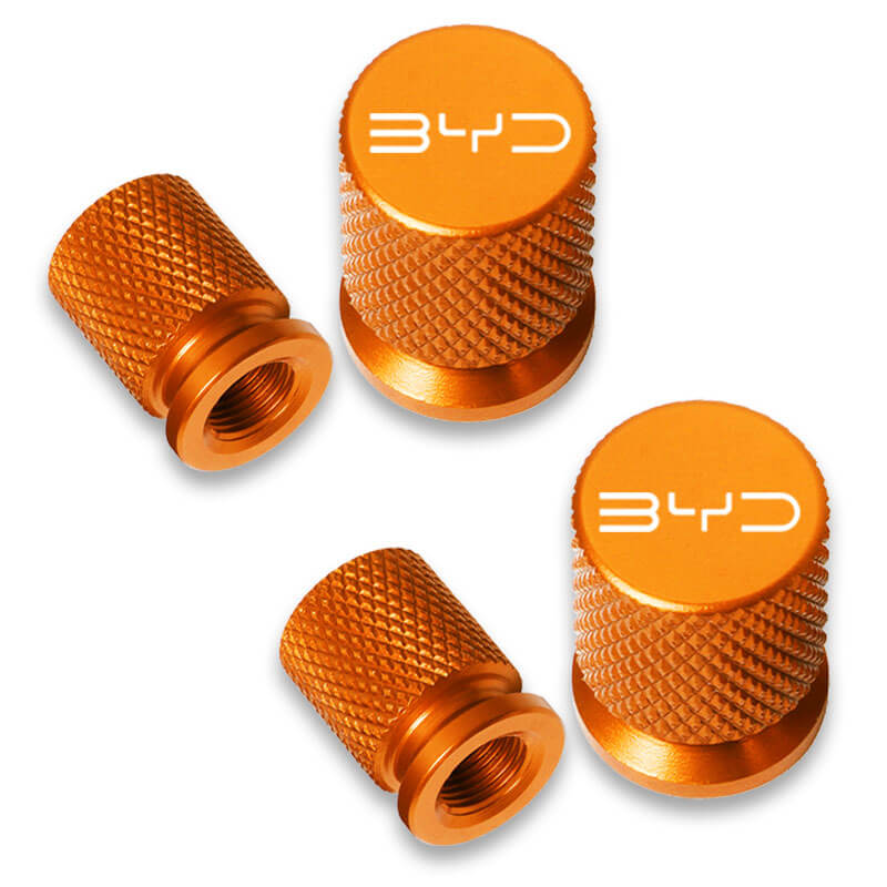 Car Accessories 4pcs Aluminum Car Wheel Tire Valve Cap Covers For BYD