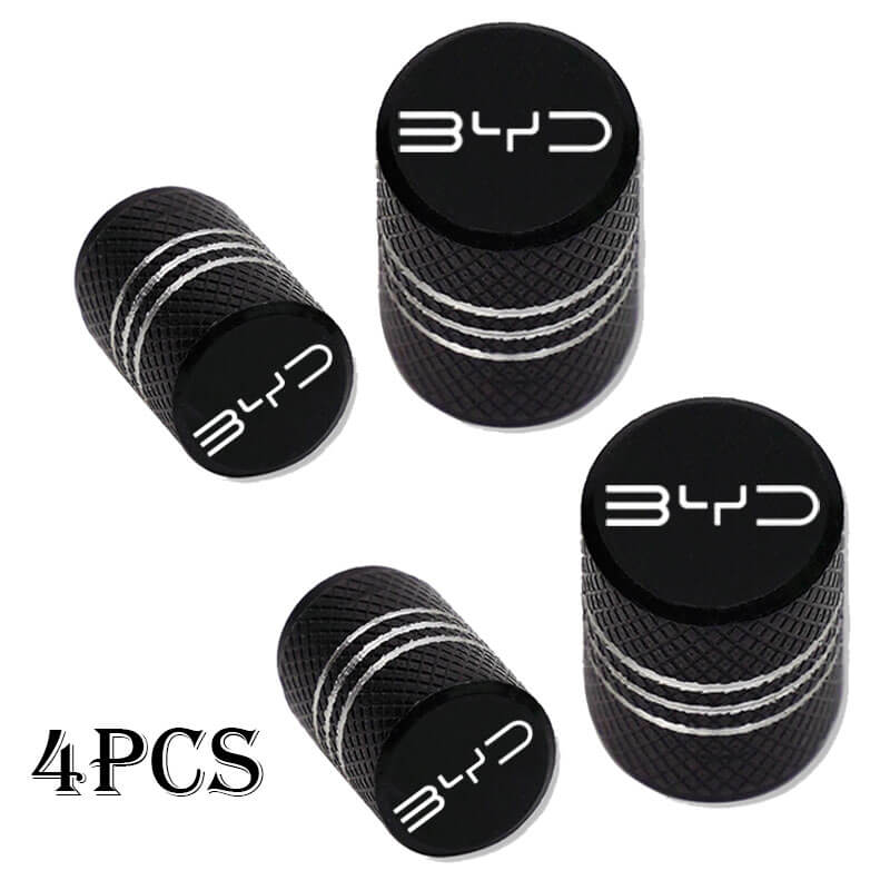 Car Accessories 4pcs Aluminum Car Wheel Tire Valve Cap Covers For BYD
