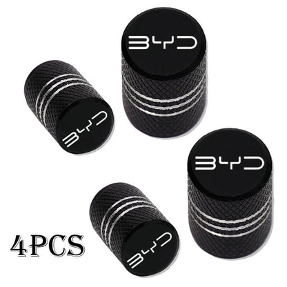 Car Accessories 4pcs Aluminum Car Wheel Tire Valve Cap Covers For BYD