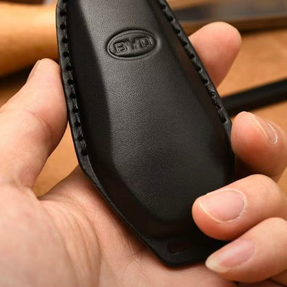 Fashion Luxury Leather Car Key Case Cover Fob Shell for BYD