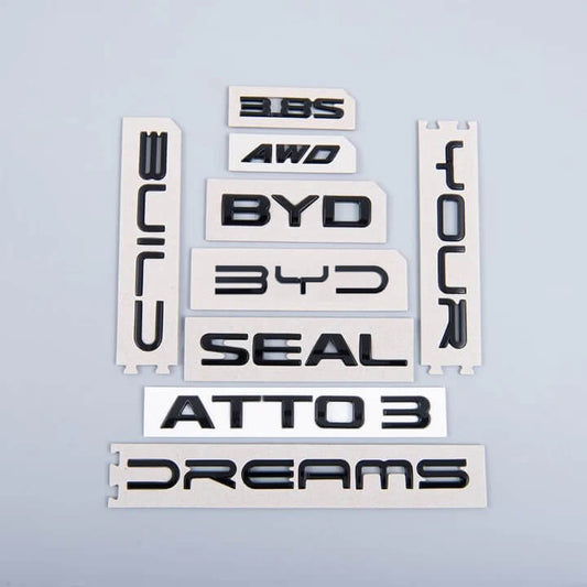 Rear Bumper Glossy Black Badges LOGO for BYD
